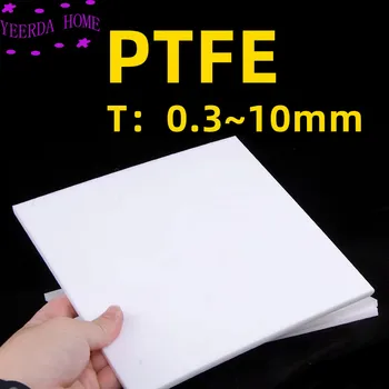 0.3~10mm Vastag Magas Hőmérsékletű Ellenálló PTFE Lapos Tányér PTFE-Testület Blokk Polytef Lemez Anti-Korróziós Szabott Kép