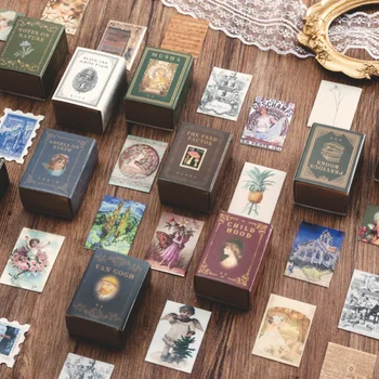 100 Db Retro Stílusú Mini Kártya Kis Gyűjtemény Könyvek Sorozat Kreatív Kézikönyv Dekoratív Dísz Scrapbooking Kellékek Kép