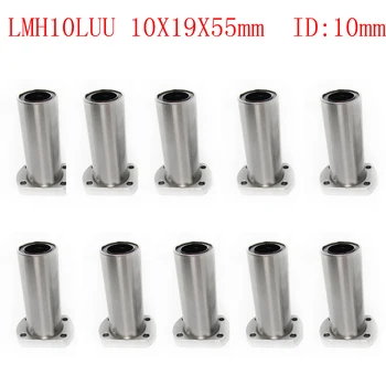 10DB LMH10LUU 10X19X55 ID:10 MM Lineáris Csapágy - 10mm tengely - H Flang, LM10LUU a Konzol - 3D Nyomtató Kép