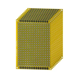 10DB PCB-Testület Sárga kétoldalas Tábla 5*7CM PCB DIY Egyetemes áramköröket Kép