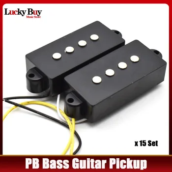 15 ÚJ Nyitva PB Bass Pickup Bridge & Nyak Pickup Szett Fekete Precíziós PB Bass 4 Strings Kép
