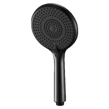 1DB ABS Fekete Nyomású Megtakarítás-Víz zuhanyfej 12cm Fürdőszoba Kezelni Permetező Szál G1/2' Kép