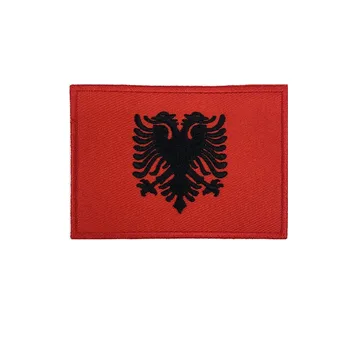 1DB albán Zászló Albánia Foltok Karszalagot Hímzett Javítás Hook & Hurok Vagy Vas A Hímzett Jelvény Katonai Csík Kép