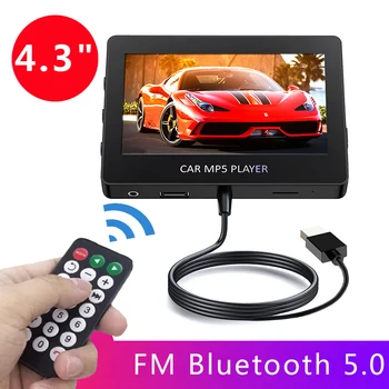 2022 Bluetooth 5.0 Autó, MP5 Lejátszó, FM Transmitter Támogatás TF U lemez zene lejátszó Távirányító Multi Media Player Kép