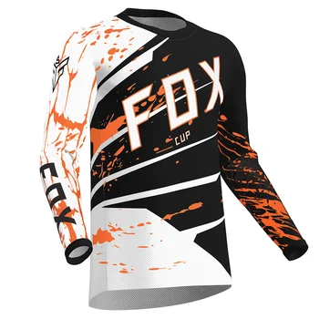 2022 Férfi Lesiklás Mezek FOX KUPA Hegyi Kerékpár MTB Ing Offroad DH Motorkerékpár Jersey-i Motocross Sportwear Ruházat Kerékpár Kép