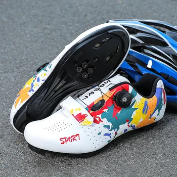 2022 Új MTB Kerékpáros Cipő a Férfiak SPD Út Piszkot Kerékpár Útvonal Ék Lapos Cipő Racing Női Kerékpár Mountain Spd Kerékpáros Cipő Kép