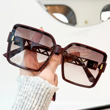2023Summer Új Divat Vintage Napszemüveg Nők Nagy Keret Retro Áramszünet napszemüvegek Női Ins Népszerű Színes Luxus Szemüveg Kép