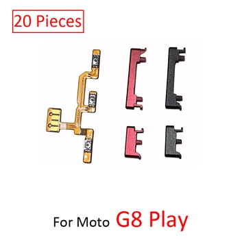 20db Hatalom Hangerő Gomb Flex A Motorola Moto G8 Játssz On Off Oldalon Kulcs Kábel Csere, Javítás, Alkatrészek, Fekete-Piros Kép