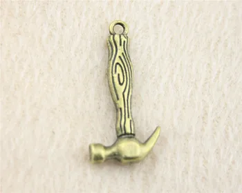 25pcs/sok 31*15mm ősi bronz Kalapács varázsa Medálok DIY ékszer karkötő nyaklánc fülbevaló Kép