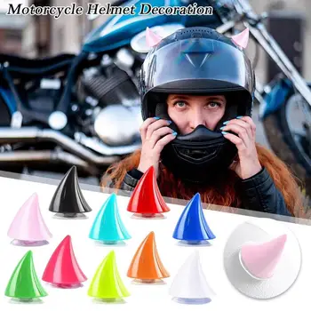 2DB Bukósisakot Gumi Horn Aranyos Dekoráció Motoros Fejét Dekoráció Motorkerékpár, Autó Kiegészítők, Motoros Matrica Kép