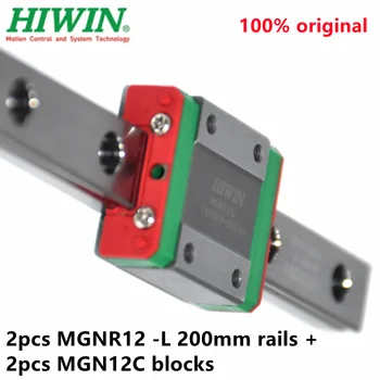 2db Tajvan Eredeti HIWIN lineáris vezetősín MGN12 -L 200mm + 2db MGN12C mini csúszó tömb CNC kit MGNR12 Kép