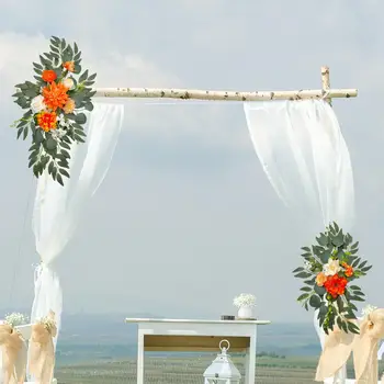 2x Mesterséges Esküvői Boltív Virágok Többszínű Szertartás Jelei az Üdvözlő Táblát, Esküvői Hátteret Szertartás Virág Dekoráció Kép