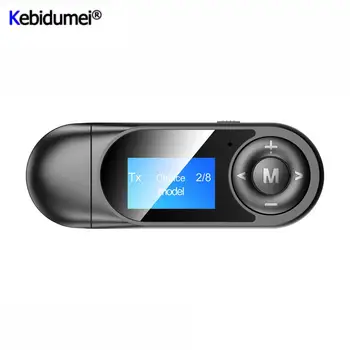3.5 AUX Bluetooth 5.0 Adapter Vezeték nélküli USB-Bluetooth-autótelefon Receiver Zenei Hang-Adó a gépjármű-AUX Adaptador LCD Kijelző Kép