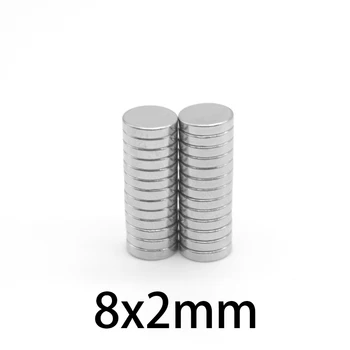 30-800 db 8 × 2 mm NdFeB Mini Kis kör alakú Mágnesek 8mmx2mm Hűtőszekrény N35 Neodímium Mágnes Dia 8x2mm Állandó Mágnesek 8*2 Kép