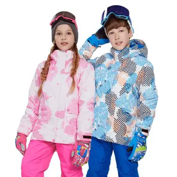 -30 fokos Gyermekek ruházat Meghatározott fiú lány gyerek snowboard sí öltöny Vízálló kültéri sport kabát, nadrág, ruha snowsuit tini Kép