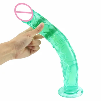 35cm Világos, Színes, Dildó Női Maszturbátor Szex Játékok Butt Plug Meleg Felnőtt Szexuális Játékszerek Realisztikus Pénisz PVC Öklözés Kép