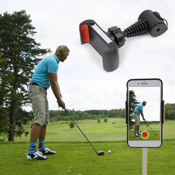 360 Forgó Golf Swing Képzés Felvételi Aids Mobiltelefon rögzítőcsipesz Jogosultja Könnyen kezelhető Golf-Tartozékok Képzési Támogatások Új Kép