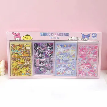 4 Darabos Készlet Sanrio Anime Rajzfilm Matricák Kuromi A Dallam Kézikönyv Matricák Scrapbook Kiegészítők, Dekorációs Gyerek Játékok Lány Ajándék Kép