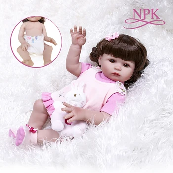 47 CM Eredeti NPK teljes test nagyon puha szilikon bebe reborn baba kisgyermek lány hercegnő baba Karácsonyi Surprice baba ajándék Kép