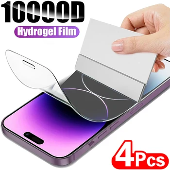 4db Hidrogél Film Teljes fedezetet iPhone 11 12 13 14 Pro Max Mini képernyővédő fólia iPhone X XR Xs Max 6 8 7 Plus Nem Üveg Kép