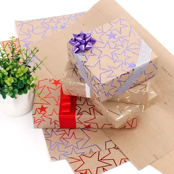 50x70cm Karácsonyi Sokszínű Kézműves Papír Csomagolópapír Karácsonyi Ajándék Csomagolás Új Év, Ajándék, csomagolóanyag, lakberendezés 20db Kép