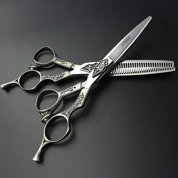 6 hüvelyk éles fodrász olló hajad olló készlet borbély eszköz fodrászat szakemberek, fodrász, hogy coiffure Kép