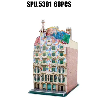 68pcs Építészet Spanyolország Casa Batllo 3d Papír Puzzle-Modell Játék Kép