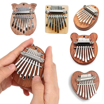 8 Gombot Mini Kalimba Hüvelykujj Zongora Fa/Akril Kis Hangszer Gyerekek Ujját Zongora Oktatási ToysInstrument Felnőttek Számára Kép