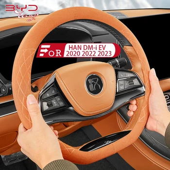 A BYD HAN DM-én EV 2020 2021 2022 2023 Autó Bőr Kormánykerék Fedezze Autó Csúszásmentes Bőr Autó Belső Felszerelése Kép
