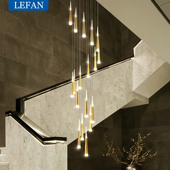 A Modern LED Csillár Lépcső Hosszú Teljes Csillag Medál Lámpa Duplex Épület Villa Padláson Állítható Lógó Lámpa Kép