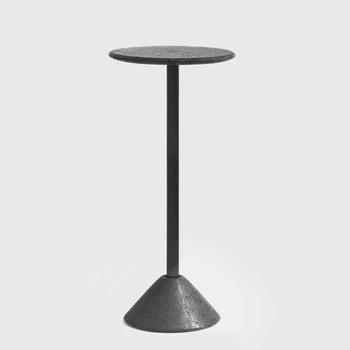 A Modern skandináv black természetes márvány kő, dohányzóasztal, tej, tea bolt nappali kerek nagykereskedelmi testreszabható oldalsó asztal Kép