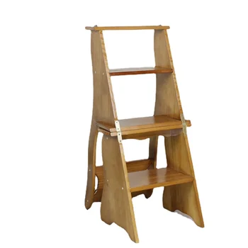 A szék második változás létra tömör fa létra, lépcső szék háztartási létra összecsukható fa létra kis létra Kép