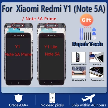 A XIAOMI Redmi Megjegyzés 5A Prime/Redmi Y1/Redmi Megjegyzés 5A/Redmi Y1 Lite Eredeti LCD képernyő közgyűlés a bejárati esetben Fekete, Fehér Kép