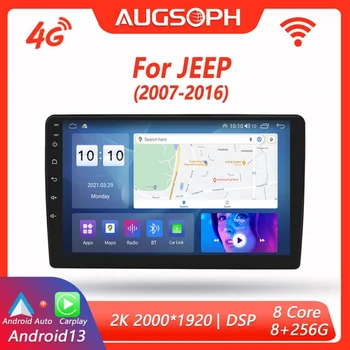 Android 13 Autó Rádió Jeep 2007-2016, 10inch 2K Multimédia-Lejátszó a 4G Autó Carplay & 2Din GPS Navigáció. Kép