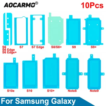 Aocarmo 10db/Sok Samsung Galaxy S6 S7 Szélén Megjegyzés 8 9 S8+ S7 S8 S9 S10 Plusz S10e Akkumulátor Ragasztó Ragasztó Vízálló Matrica Kép