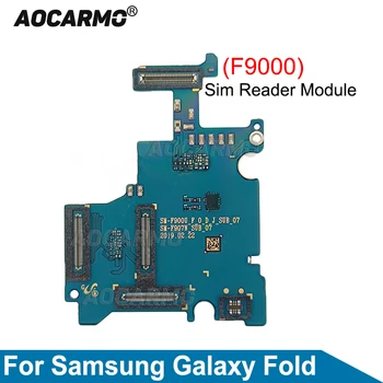 Aocarmo Samsung Galaxy Fold F9000 F900U F907N Sim-Kártya Nyílásba Tálca Olvasó Jogosult Modul Flex Kábel Csere Rész Kép