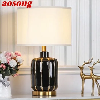 AOSONG Kerámia asztali Lámpa Íróasztali Luxus Modern LED Világítás Otthon Hálószoba Kép