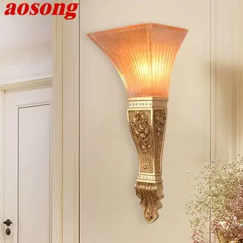 AOSONG Modern Belső Fali Lámpa LED Kreatív Üveg Római Oszlop Gyertyatartó Lámpák, Otthon, Nappali, Hálószoba Decor Kép