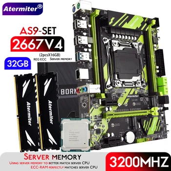 Atermiter X99 AS9 Alaplap Szett Xeon E5 2667 V4 CPU LGA2011-3 Processzor DDR4 32 GB ( 2 X 16GB ) 3200MHz REG ECC RAM Memória Kép