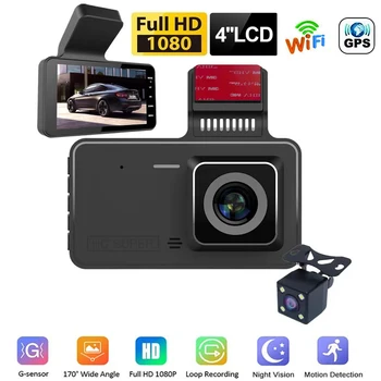 Autó DVR WiFi Kamera 3.0 Full HD 1080P Visszapillantó Kamera Videó Felvevő Auto Dashcam Fekete Doboz Autós GPS Tartozékok éjjellátó Kép