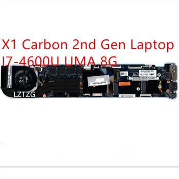 Az alaplap A Lenovo ThinkPad X1 Carbon 2nd Gen Laptop Alaplap I7-4600U UMA 8G 00UP985 04X5580 00HN757 Kép