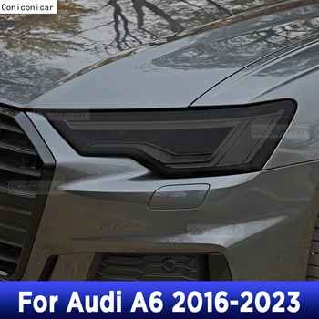 Az Audi A6 C7 4G 2016-2023 TPU Autó Külső Fényszórók Anti-Semmiből Védőfólia Takarja Fényszóró Javítás Tartozékok Matrica Kép