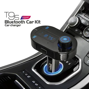 Az FM-Adó a Vezeték nélküli Bluetooth-Zene: kihangosított Hívás Vezeték nélküli MP3 Lejátszó Autóskészlet USB Töltő SD LCD 3 Színű Autó Bluetooth Kép