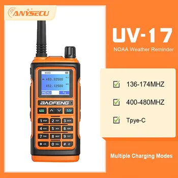 Baofeng UV-17 Protable Walkie Talkie 5W 1.77 inch-es Színes kijelző Típus-C Töltő VHF UHF A Partíció Funkciót FM Rádió Kép