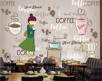 beibehang cucc de parede 3d saját háttérképet roll Európai kávézó, tea, étterem, szerszámok háttérképet a hálószoba falai Kép
