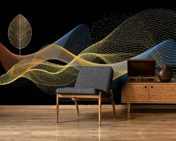 beibehang Egyedi, modern, világos luxus geometriai három-dimenziós golden leaf háttérképet fal papírokat lakberendezés Kép