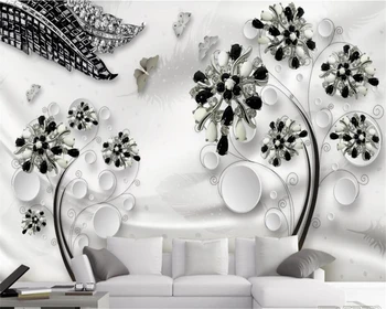 beibehang Egyéni háttérkép, 3d falfestmények modern minimalista ékszer, virág, nappali cucc de parede freskó TV háttér tapéta Kép