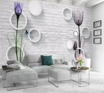beibehang Egyéni háttérkép, 3d-s fotó freskó tulipán 3D háttérkép, nappali, hálószoba, tv háttér tapéta falfestmények cucc de parede Kép