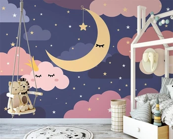 beibehang Egyéni Skandináv minimalista, kézzel festett fantasy csillagos ég gyerekszoba belső háttérképet papier peint Kép