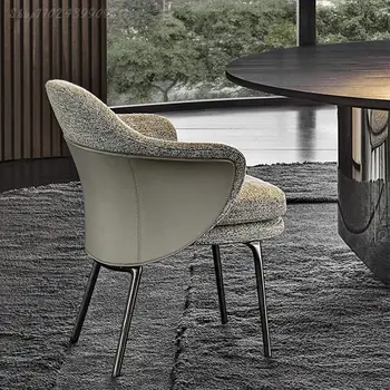 Beltéri Design Étkező Székek Nappali Luxus Modern Munka Egyetlen Meditációs Iroda Lounge Fotel Északi Sillas Otthon Bútor Kép